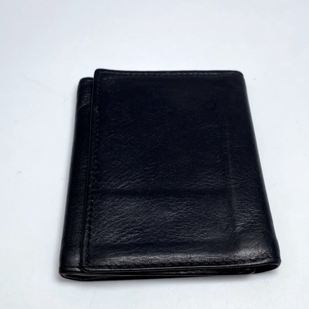 Excellent Condition Leonardo Leather Works Soft Black Leather Tri-Fold Wallet